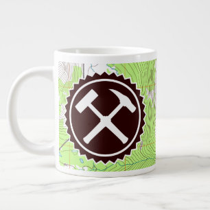 Tasse Géante Badge en marteau de roche avec Topo Map- Personnal