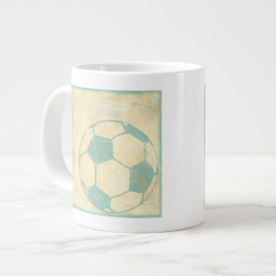Tasse Géante Bal de soccer bleu pastel by Chariklia Zarris