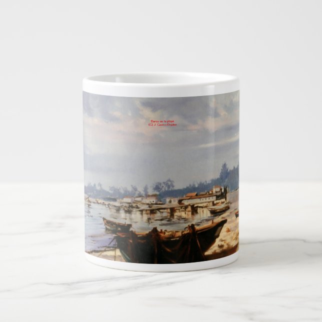 Tasse Géante Bateau dans la plage (Devant)