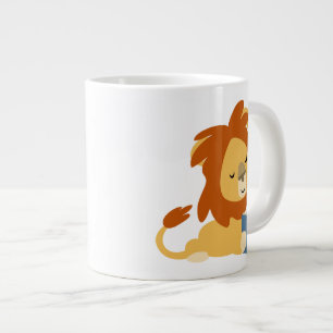 Tasse Géante Belle lecture Caricature Lion Jumbo Mug