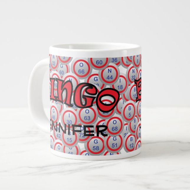 Tasse Géante Bingo "Name" sur Bingo Balls (Devant gauche)