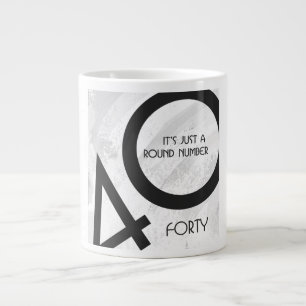 Tasse Géante Blanc 40 décades Anniversaire