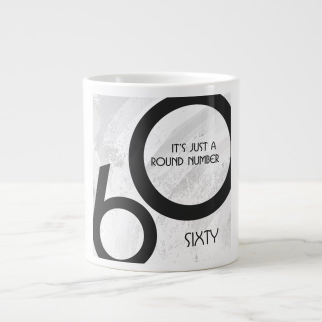 Tasse Géante Blanc 60 Décennie Anniversaire (Devant)