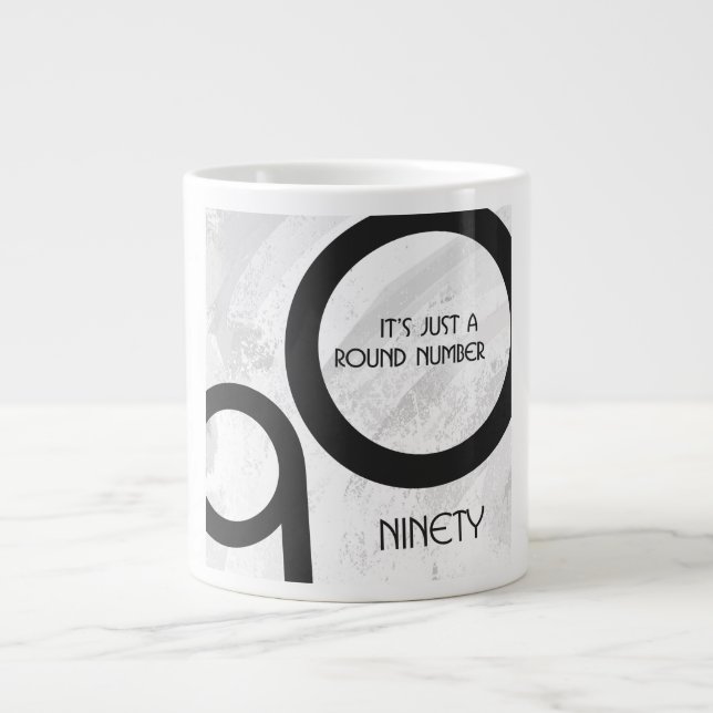 Tasse Géante Blanc 90 Décennie Anniversaire (Devant)