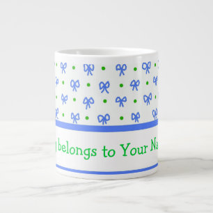 Tasse Géante Blancs bleu/vert/blanc Mini-impression Jumbo Mug
