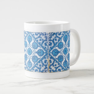 Tasse Géante Bleu Blanc Faux Carreau Delft Bleuets