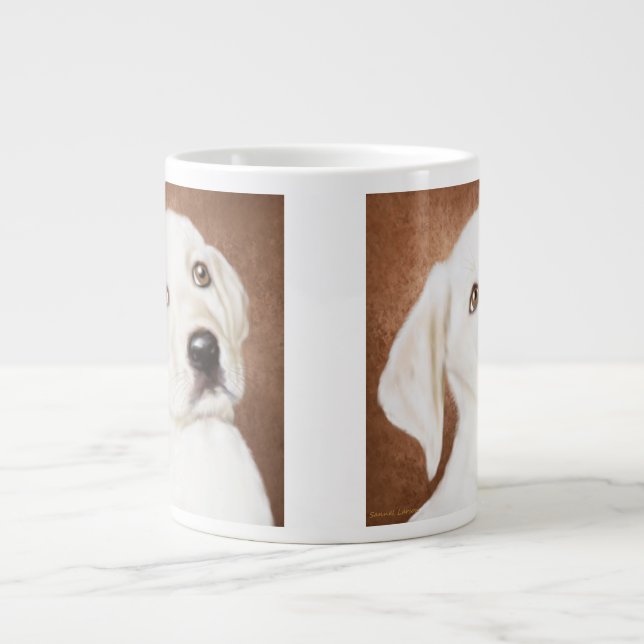 Tasse Géante Bouillie de café géante du Labrador jaune (Devant)
