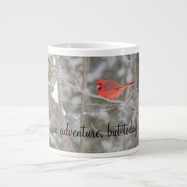 Tasse Géante Bright Red Cardinal Bird (Devant)