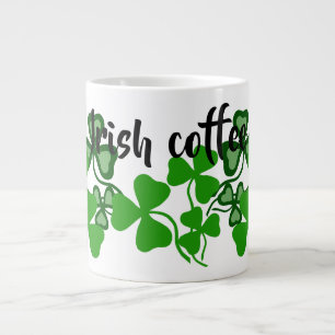 Tasse Géante Café irlandais, shamrock irlandais, blanc, trèfle 