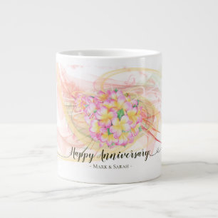 Tasse Géante Calligraphie d'art Abstrait de la plumeria exotiqu