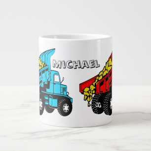 Tasse Géante Camions pour enfants Nom personnalisé