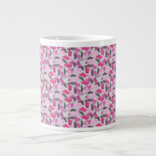 Tasse Géante Camouflage d'animaux en silhouette rose
