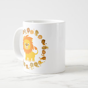 Tasse Géante Caricature mignon Lion Mandala Jumbo Mug