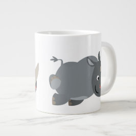Tasse Géante Caricature mignonne charge Rhino Jumbo Mug