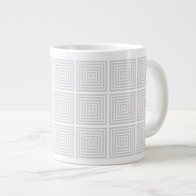 Tasse Géante Carré blanc géométrique (Devant droit)