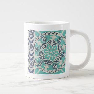 Tasse Géante Carrelage Batik Bleu I