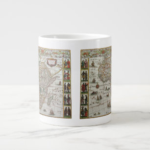Tasse Géante Carte ancienne du monde de l'Afrique par Blaeu, ve