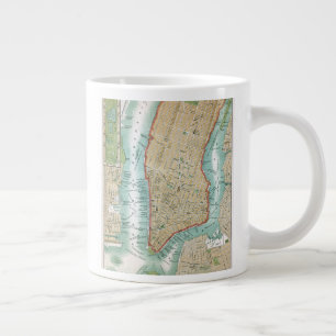 Tasse Géante Carte antique du Lower Manhattan et de Central Par
