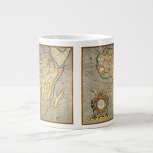 Tasse Géante Carte antique du monde de Gerardus Mercator représ