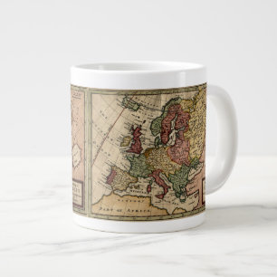 Tasse Géante Carte de l'Europe 1721 par Herman Moll