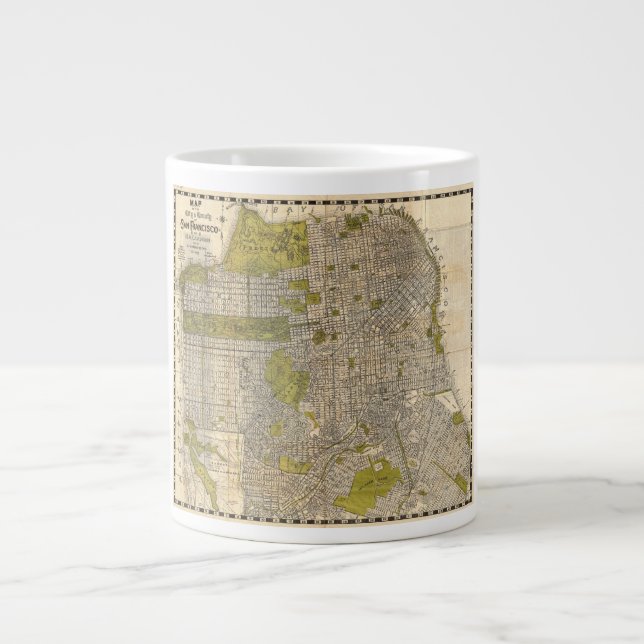 Tasse Géante Carte de San Francisco California 1932 (Devant)