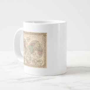 Tasse Géante Carte des hémisphères mondiaux par Mitchell