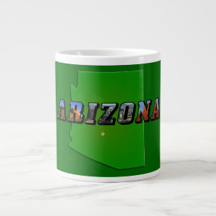 Tasse Géante Carte et texte de l'image de l'Arizona