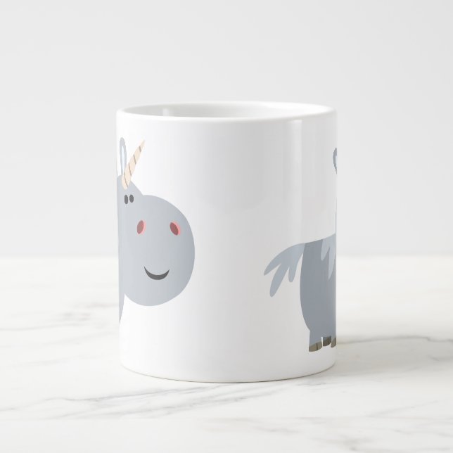 Tasse Géante Carton inscrutable mignon Unicorn Jumbo Mug (Devant)