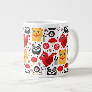 Tasse Géante Chat, dragon, et panda chanceux de la Chine