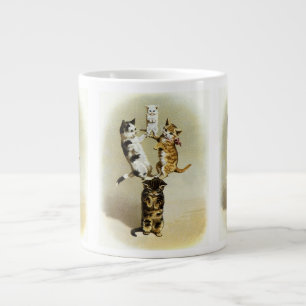Tasse Géante Chats et chatons victoriens mignons jouant, humour