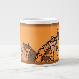 Tasse Géante Chats tigrés jaunes et bruns