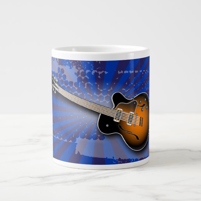 Tasse Géante Cobalt Grunge Burst Guitare Spécialité Mug (Devant)