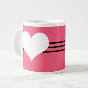 Tasse Géante Coeur rose moderne Jumbo Mug