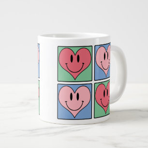 Tasse Géante Cœurs de la Saint-Valentin souriants mignons, Je t