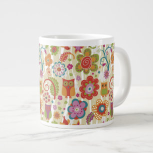 Tasse Géante Couleur florale et hibou