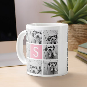 Tasse Géante Créez Votre Propre Collage Instagram Monogramme Pe