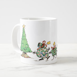 Tasse Géante Danses de Noël et d'arbre