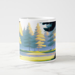 Tasse géante de paysage 'Retraite de forêt paisibl