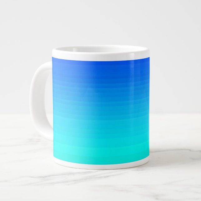 Tasse Géante Dégradé bleu et vert mer et ciel (Devant gauche)