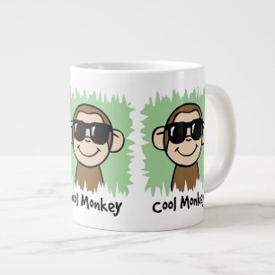 Tasse Géante Dessin animé clip art singe cool avec des lunettes