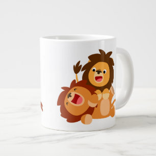 Tasse Géante Deux Jolies caricatures Lions Jumbo Mug
