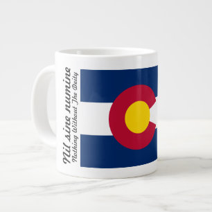 Tasse Géante Drapeau du Colorado et Moto 20 oz Mug