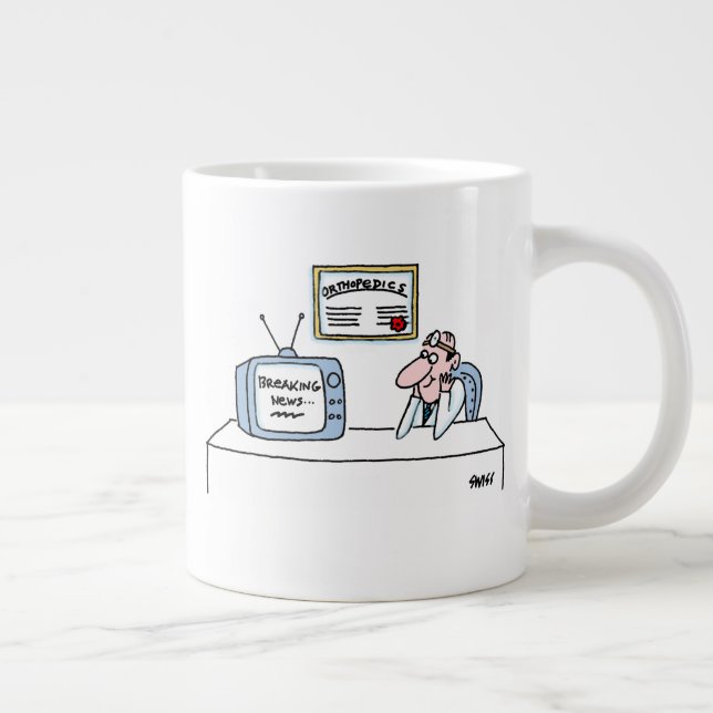 Tasse Géante Drôle Orthopédiste Dessin TV Dernière heure (Droite)