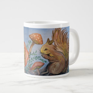 Tasse Géante Écureuil et champignons