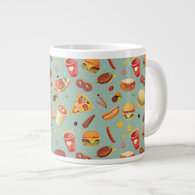 Tasse Géante Élégant Motif de restauration rapide (Devant droit)