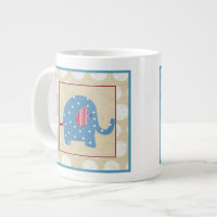 Eléphant bleu avec Pois blancs