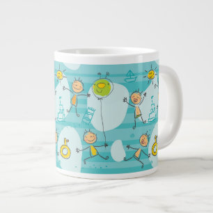 Tasse Géante Enfants mignons jouant sur le motif de plage