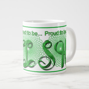 Tasse Géante "Fier d'être irlandais" Ribbon Holiday Typographie
