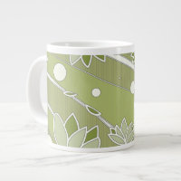 Fleurs de lotus vert sur bandes d'olivier