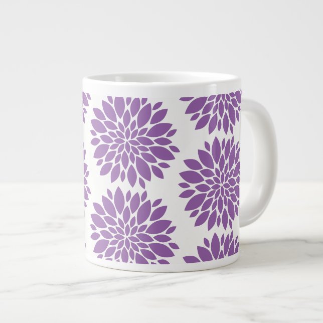 Tasse Géante Fleurs Jumbo Mug-Purple (Devant droit)